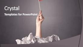  Presentation with first - Slide deck enhanced with emergation - female hand emerging from crumpled background and a gray colored foreground