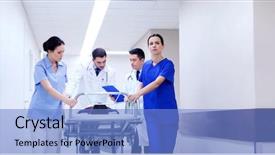  Presentation with patient care - Beautiful presentation featuring emergecy - profession people health care reanimation backdrop and a teal colored foreground