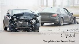  Presentation with accident - Colorful PPT theme enhanced with emergency - car crash accident on street backdrop and a light gray colored foreground