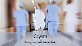  Presentation with nurse running - Presentation design featuring emergency - doctor and nurse running background and a light blue colored foreground