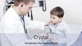  Presentation with emergency - Audience pleasing slide set consisting of emergency - doctor examining sick little boy backdrop and a lemonade colored foreground