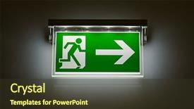  Presentation with emergency - PPT theme with emergency - exit sign background and a tawny brown colored foreground
