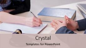  Presentation with employee - Cool new slides with emergency - injured employee visiting lawyer backdrop and a soft green colored foreground