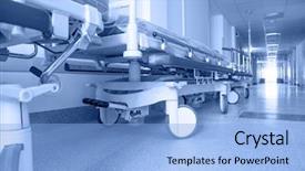  Presentation with surgical - Beautiful PPT layouts featuring emergency - long corridor in hospital backdrop and a light blue colored foreground