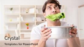  Presentation with neighbor - Presentation theme with emergency - man at home dealing background and a lemonade colored foreground