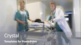  Presentation with medical emergency - Colorful slides enhanced with emergency - medical workers moving patient backdrop and a gray colored foreground