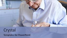  Presentation with home - Amazing theme having emergency - senior man at home using backdrop and a light blue colored foreground