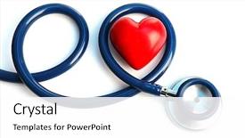  Presentation with emergency - Audience pleasing slides consisting of emergency - stethoscope with heart on light backdrop and a white colored foreground