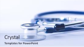  Presentation with reflection - Audience pleasing presentation design consisting of emergency - stethoscope with reflection stethoscope background backdrop and a light blue colored foreground