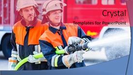  Presentation with emergency department - Amazing presentation theme having emergency action - firemen of the fire department backdrop and a red colored foreground