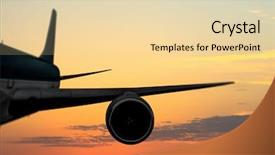  Presentation with emergency - Presentation design enhanced with emergency airflight - silhouette of airplane in sky background and a lemonade colored foreground