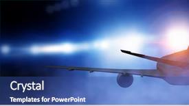  Presentation with airplane - PPT layouts enhanced with emergency airflight - silhouette of airplane in sky background and a  colored foreground