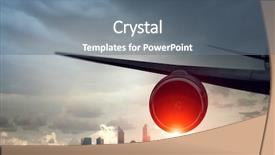  Presentation with airplane - Presentation design consisting of emergency airflight - silhouette of airplane in sky background and a  colored foreground