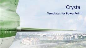  Presentation with airplane - Presentation consisting of emergency airflight - wing of airplane in sky background and a  colored foreground