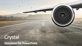  Presentation with emergency - Audience pleasing theme consisting of emergency airplane landing mixed media backdrop and a gray colored foreground