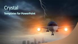  Presentation with emergency - Presentation design consisting of emergency airplane landing mixed media background and a  colored foreground