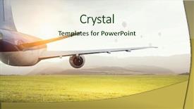  Presentation with emergency - Theme with emergency airplane landing mixed media background and a sky blue colored foreground