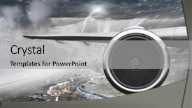  Presentation with emergency - Slide deck enhanced with emergency airplane landing mixed media background and a light gray colored foreground