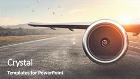  Presentation with emergency - Audience pleasing theme consisting of emergency airplane landing mixed media backdrop and a gray colored foreground