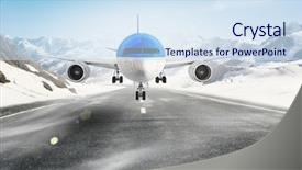  Presentation with emergency - Presentation with emergency airplane landing mixed media background and a  colored foreground