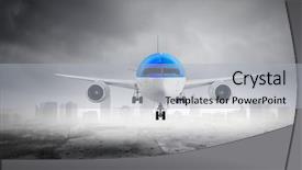  Presentation with emergency - Slide set having emergency airplane landing mixed media background and a light gray colored foreground