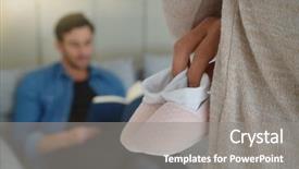  Presentation with emergency - Presentation theme featuring emergency baby - mother to be surprising her background and a gray colored foreground