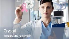  Presentation with medical devices - Slide deck featuring medical devices in modern background and a light blue colored foreground