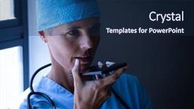  Presentation with emergency - Audience pleasing slide set consisting of emergency communications - front view of a caucasian backdrop and a navy blue colored foreground