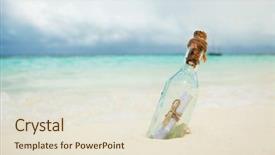  Presentation with blue crystal - Amazing PPT layouts having emergency communications - letter in a bottle backdrop and a lemonade colored foreground