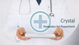  Presentation with hospital pharmacy - Cool new slide deck with emergency communications - medicine healthcare pharmacy and hospital backdrop and a sky blue colored foreground