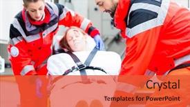  Presentation with nurse team - Beautiful theme featuring emergency doctor and nurse backdrop and a red colored foreground