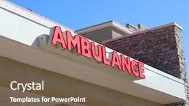  Presentation with ambulance - Presentation with emergency enterance - ambulance sign background and a tawny brown colored foreground