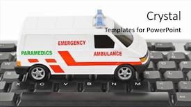  Presentation with medical emergency - Beautiful theme featuring emergency enterance - computer keyboard and medical car backdrop and a white colored foreground