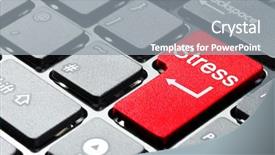  Presentation with stress - Colorful presentation design enhanced with emergency enterance - red stress button backdrop and a gray colored foreground