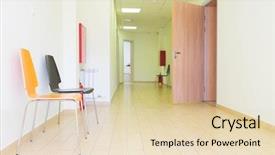  Presentation with emergency - Audience pleasing presentation consisting of emergency entrance - interior of a hospital hallway backdrop and a  colored foreground