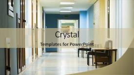  Presentation with emergency - Slide set having emergency entrance - reception in hospital with corridor background and a soft green colored foreground