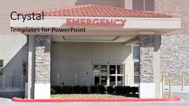  Presentation with emergency - PPT theme consisting of emergency entrance background and a coral colored foreground