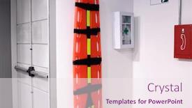  Presentation with emergency - Audience pleasing slide deck consisting of evacuation - emergency equipment backdrop and a sky blue colored foreground