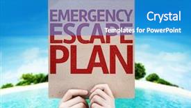  Presentation with emergency preparedness - PPT theme featuring emergency escape plan card background and a teal colored foreground
