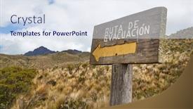  Presentation with emergency case - PPT layouts featuring emergency-evacuation-route-sign background and a sky blue colored foreground