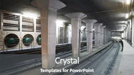  Presentation with ventilator - Slides having emergency exit - concrete subway tunnel background and a gray colored foreground