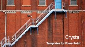  Presentation with blue fire - Audience pleasing presentation consisting of emergency exit - image of blue fire escape backdrop and a tawny brown colored foreground