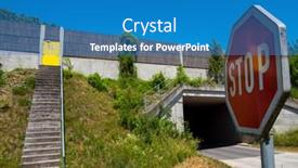  Presentation with emergency - Audience pleasing PPT theme consisting of emergency-exit-at-a-highway backdrop and a teal colored foreground