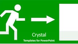  Presentation with fire door - Beautiful PPT layouts featuring emergency exit door sign backdrop and a forest green colored foreground