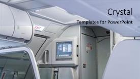  Presentation with aircraft - Presentation enhanced with emergency exit in aircraft background and a light blue colored foreground