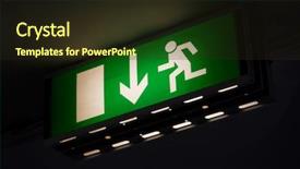  Presentation with dark green - Beautiful presentation theme featuring emergency exit sign glowing green backdrop and a wine colored foreground