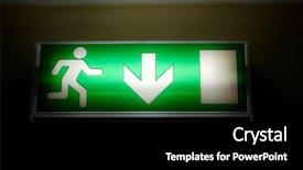  Presentation with dark green - Presentation theme enhanced with emergency exit sign glowing green background and a black colored foreground