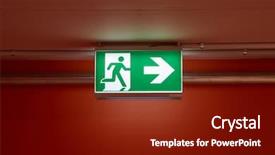  Presentation with emergency - PPT layouts featuring emergency exit sign glowing background and a tawny brown colored foreground