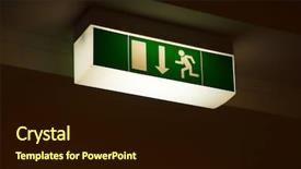  Presentation with emergency - Audience pleasing PPT theme consisting of emergency exit sign glowing backdrop and a wine colored foreground