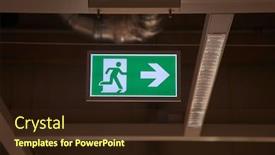  Presentation with accident and emergency - Audience pleasing presentation consisting of emergency-exit-sign-glowing backdrop and a wine colored foreground